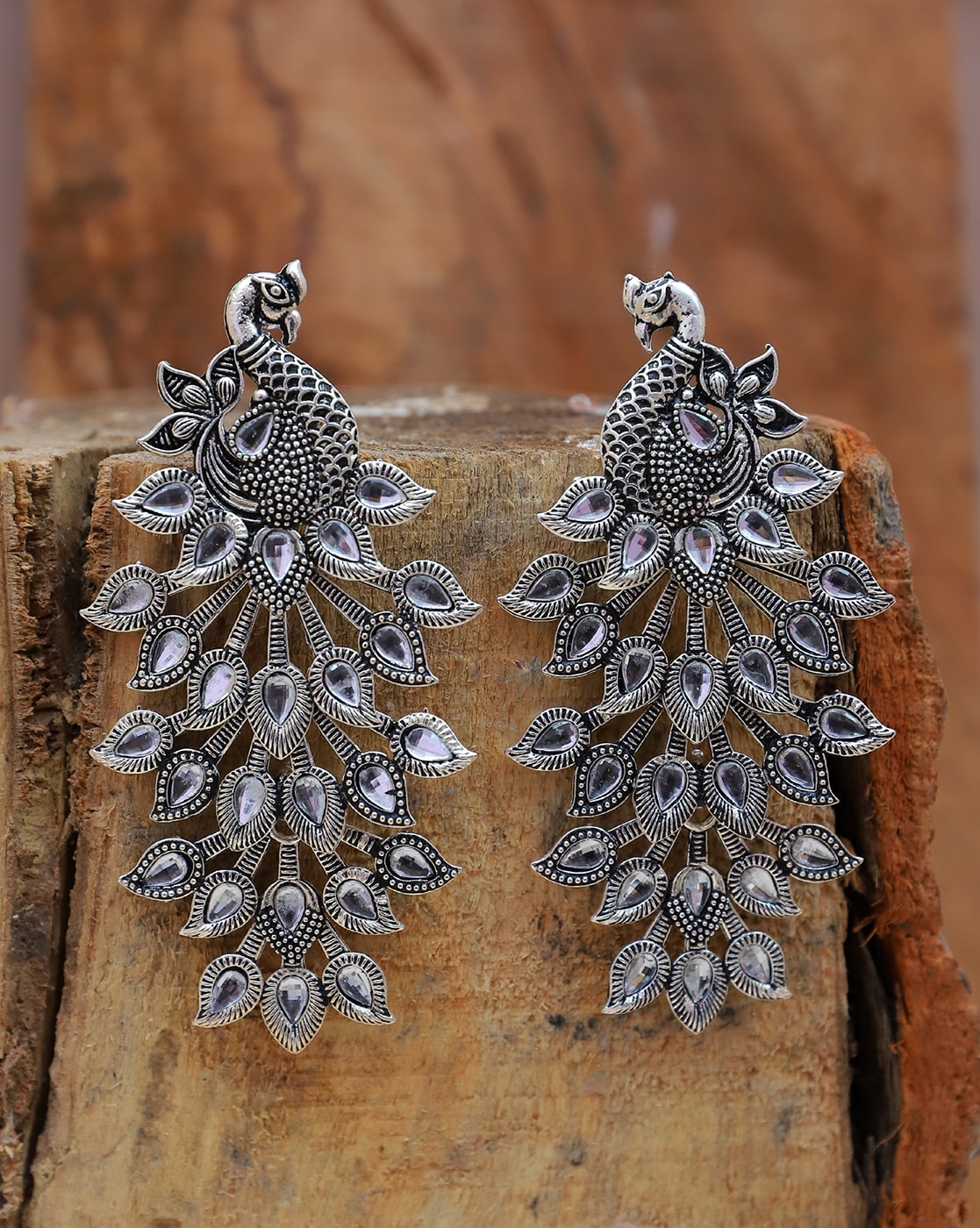 Peacock earrings on sale