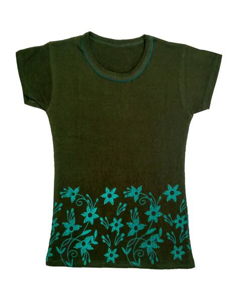 Buy Multicolored Tshirts for Girls by INDIWEAVES Online