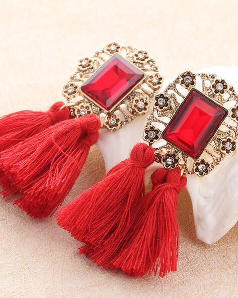 Buy Red Earrings for Women by Jewels galaxy Online | Ajio.com