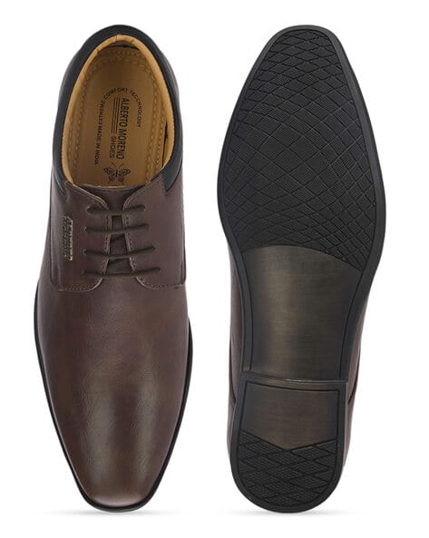 Buy ALBERTO MORENO Plain-Toe Lace-Up Derby Shoes... Online