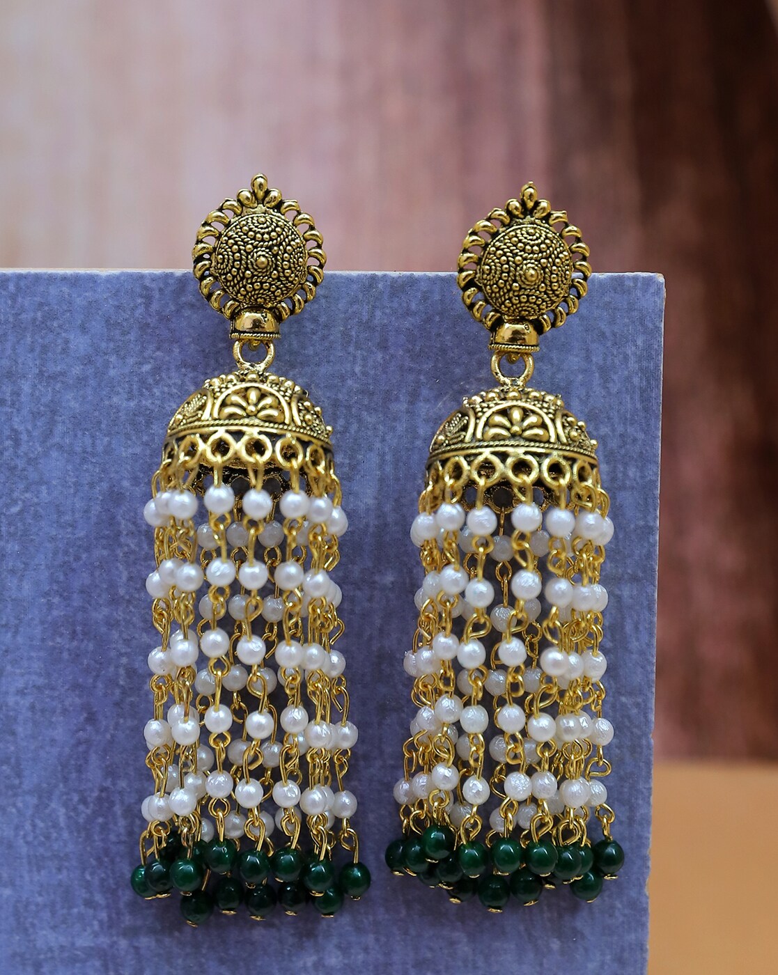 Buy House of Doro Layered Handmade Tassel Jhumka Earrings Online  Aza  Fashions