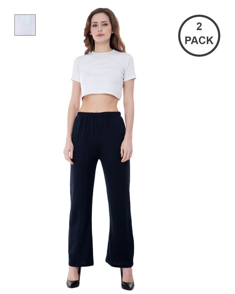 Buy Black & White Trousers & Pants for Girls by INDIWEAVES Online