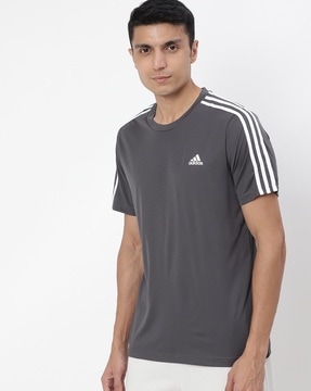 adidas essentials 3 stripe t shirt mens