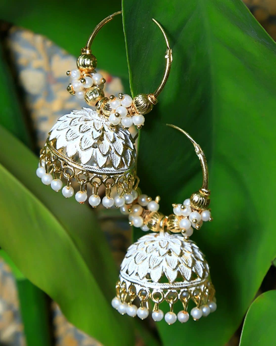 PRIVIU Studio Gold Plated Traditional Bali Style Jhumka Jhumki Earrings |  Priviu