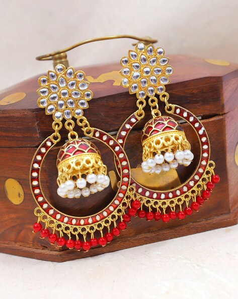 AD stone jhumka light weight- CZ matte Earrings- Zivara Fashion