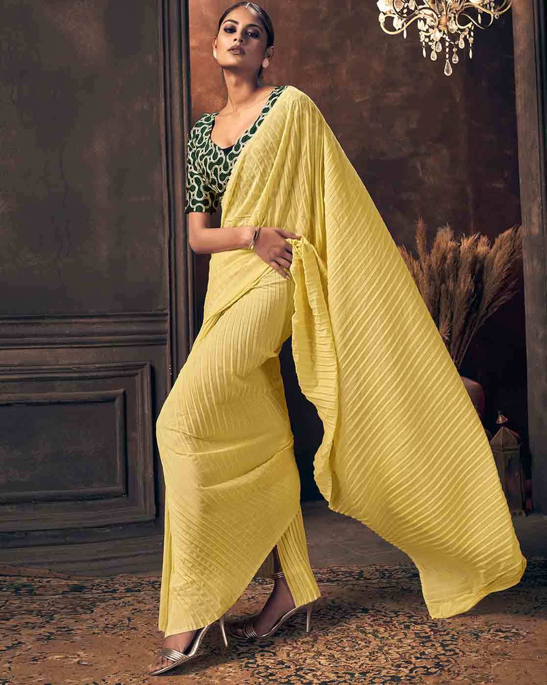 Lemon Yellow color modal Silk With Silver Zari Weaving Sari With Matching  Blouse - Mr & Mrs Creation - 4093885