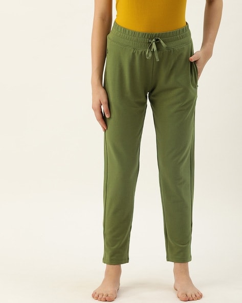 Buy Enamor Hugged Anti Microbial Mid Rise Track Pant - Olive Night at  Rs.1499 online | Activewear online