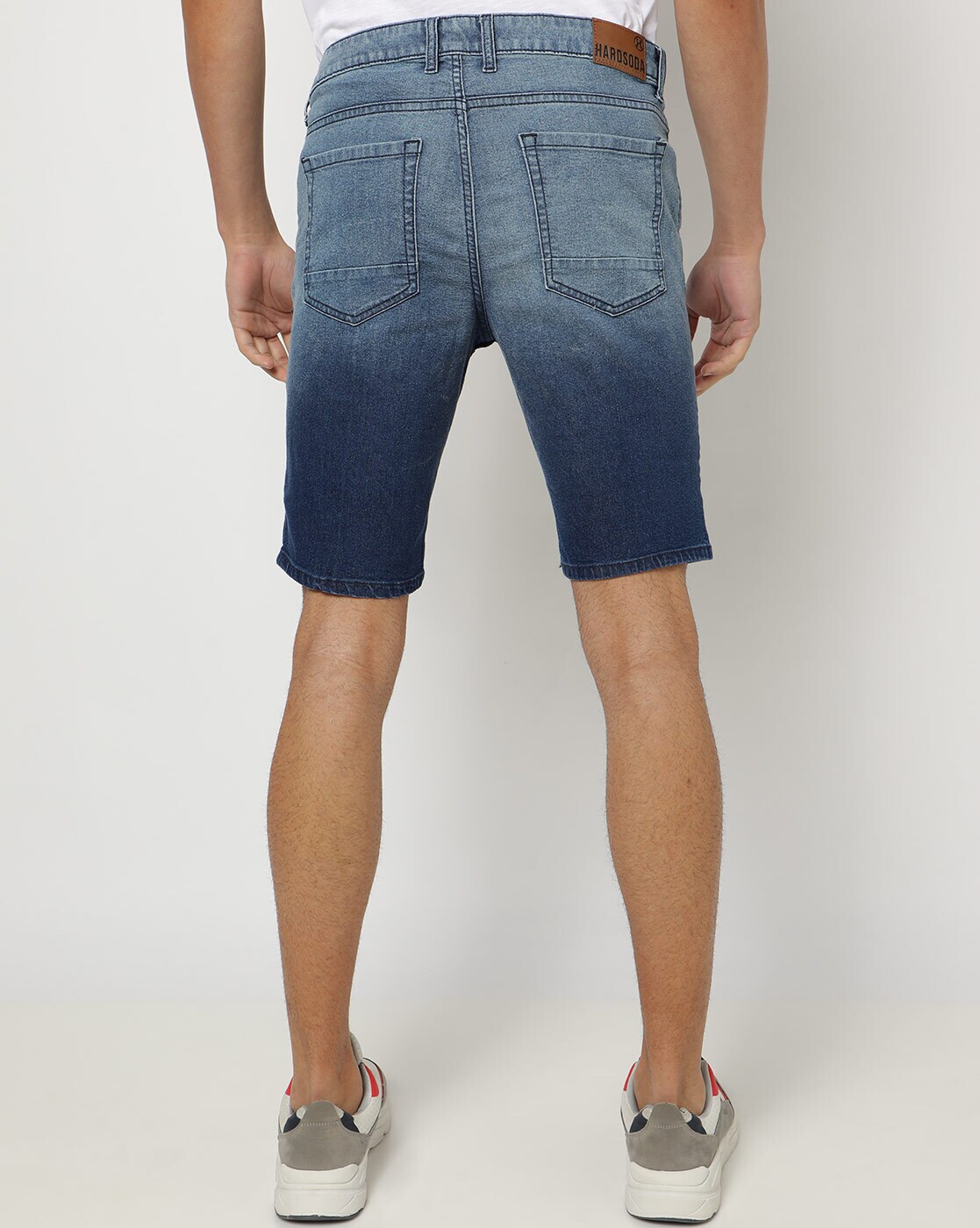 Dyed Slim Fit Denim Shorts