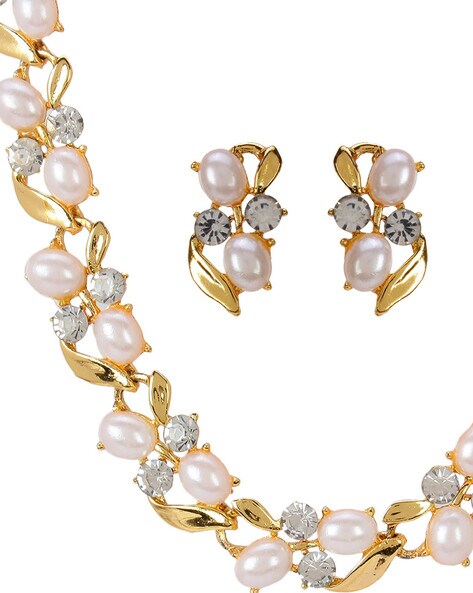 Buy Gold-Toned & White FashionJewellerySets for Women by Crunchy Fashion  Online