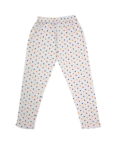 Buy Blue & White Trousers & Pants for Girls by INDIWEAVES Online