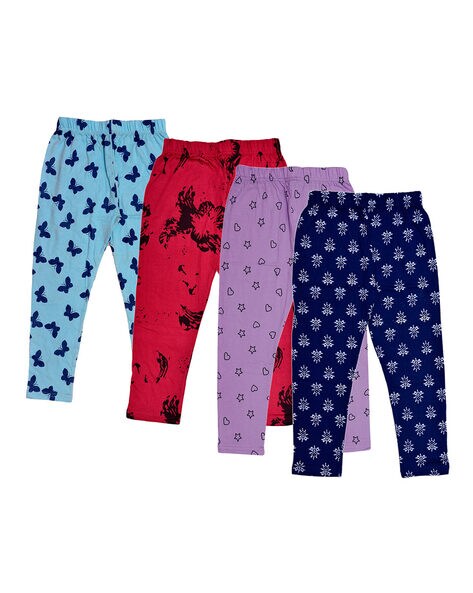 Buy IndiWeaves Girls Cotton 3/4th Capri Pants (MultiColor13,4-5 Years) Pack  of 5 at