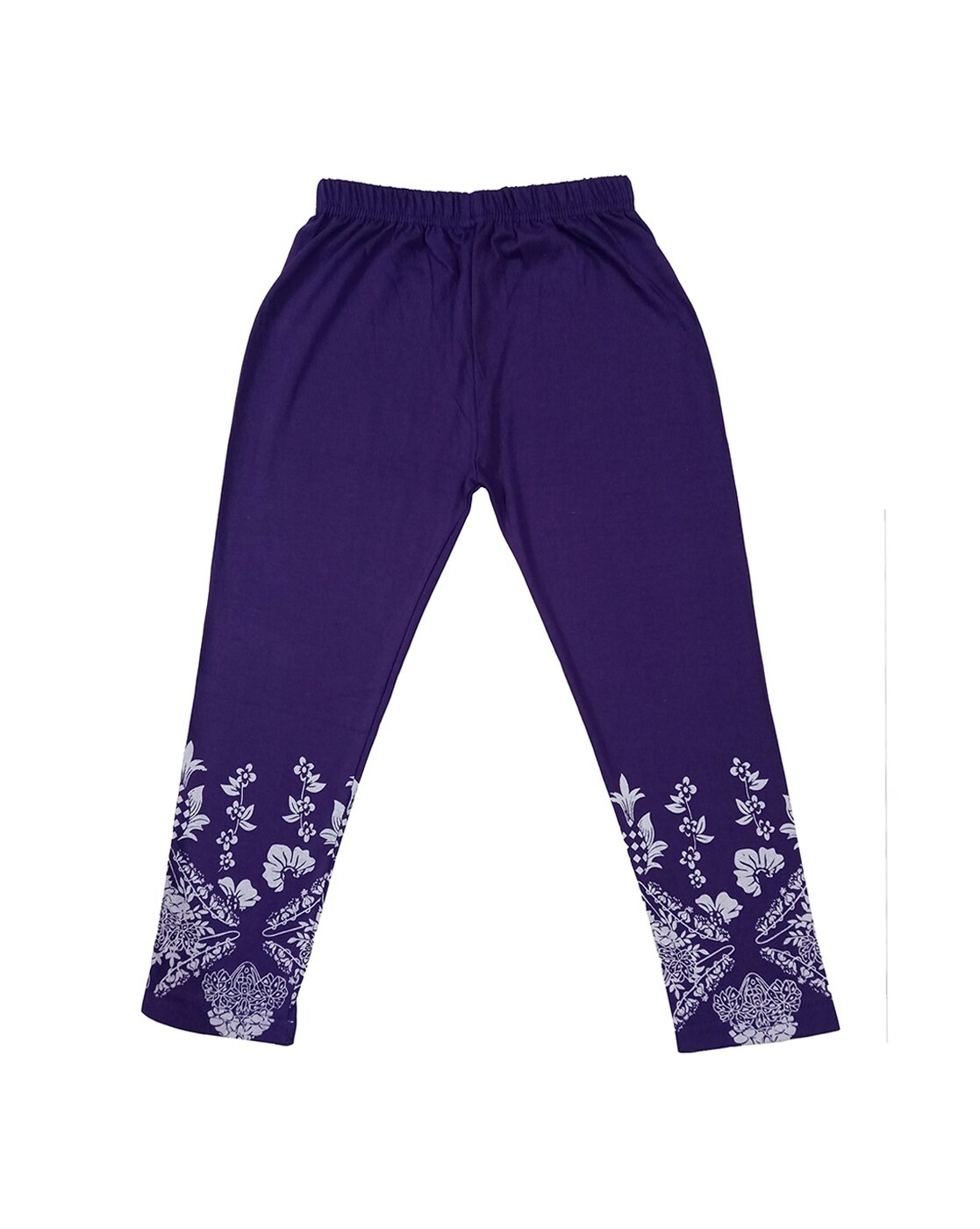 Buy Grey & Purple Trousers & Pants for Girls by INDIWEAVES Online