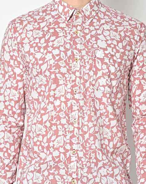 Cotton Women Pink Zigzag Slim Fit Floral Printed Casual Shirt, Size: Medium  at Rs 454 in Jaipur