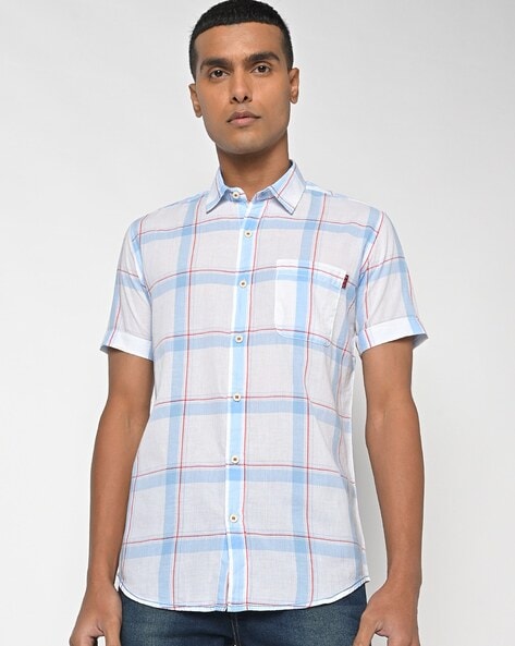 Blue 2024 windowpane shirt