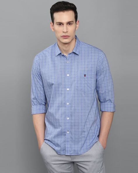 Louis Philippe Sport Men Checkered Casual Blue Shirt - Buy Louis Philippe  Sport Men Checkered Casual Blue Shirt Online at Best Prices in India