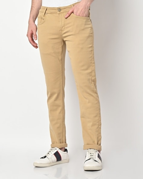 Buy Mufti Men White Slim Fit Trousers - Trousers for Men 800712 | Myntra