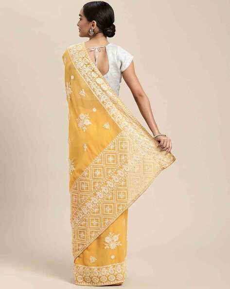 Chikankari Saree with Blouse Piece