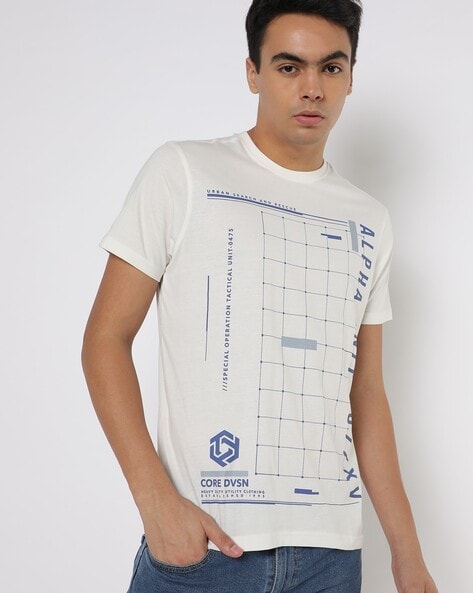 Printed Slim Fit Crew-Neck T-shirt