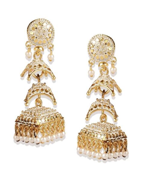 Square shaped sale jhumkas