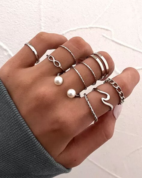 Finger Rings Men Jewelry Silver | Ring Set Fingers Silver | Rings Fashion  Style Silver - Rings - Aliexpress