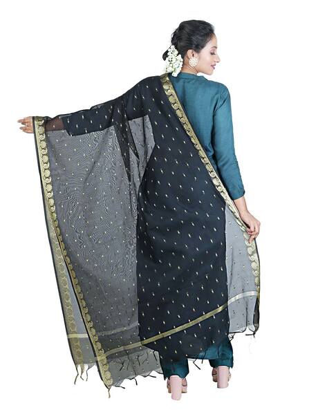 Embellished Handloom Art Silk Dupatta Price in India