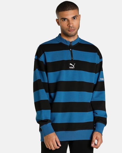 Puma Swxp Striped Men Crew-Neck Relaxed Fit Sweatshirt
