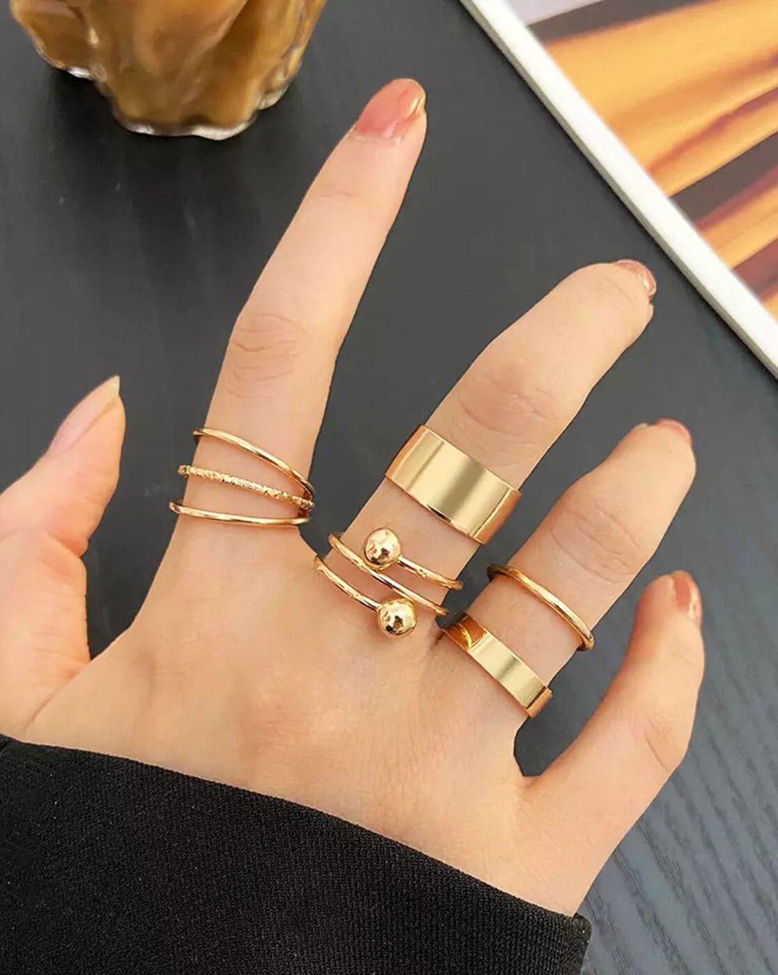 Cheap gold deals ring set