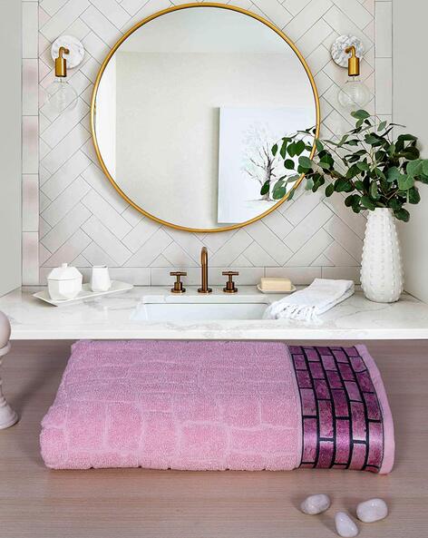 Pink and best sale gold bath towels