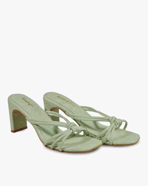 Patterned Strappy Heeled Sandals