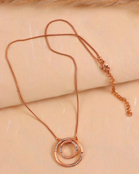 Buy Happiness Boutique Women Circle Necklace Rose Gold | Minimalist Rose  Gold Necklace with Circle Charm Geometric Design Online at desertcartINDIA