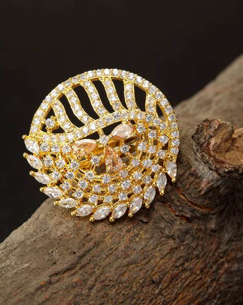 Gold big round on sale ring