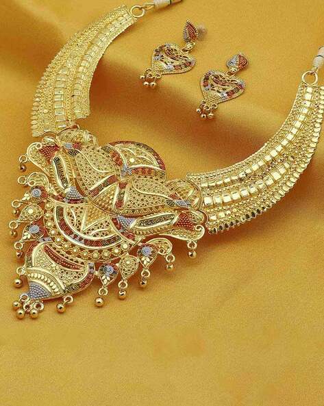 Gold necklace set hot sale 24 carat