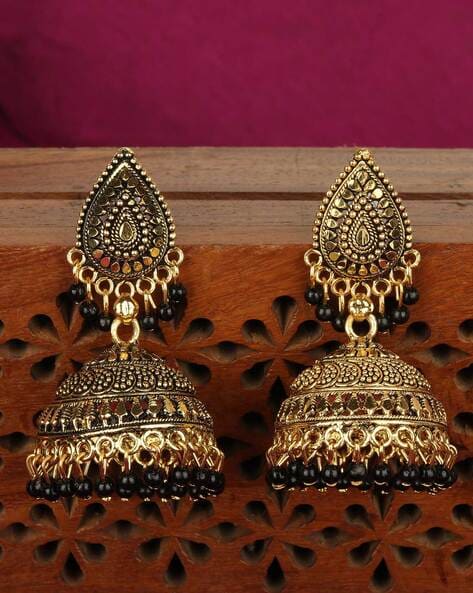 Elegant 925 Silver Delicate Black Drop Earrings – Vijayshree Sovani Designs