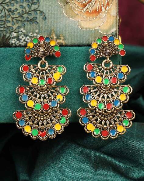 Oxidized Silver Plated Handmade Circle Studs Jhumka Jhumki Light Weight Party  Wear Earrings for Women & Girls GSBLACK - Etsy