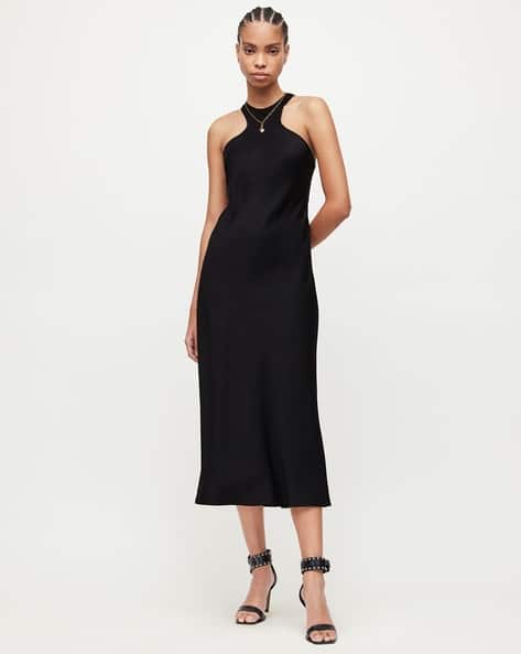 Buy ALL SAINTS Betina Slim Fit Midi Dress Black Color Women