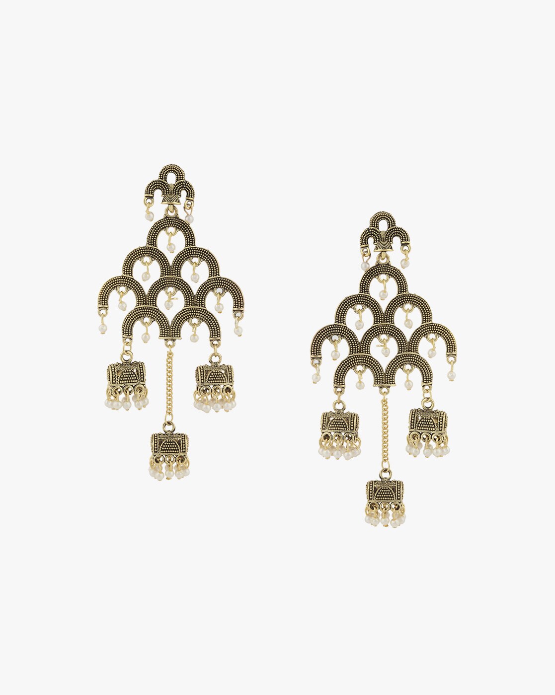 Pearl 18K Yellow Gold Chandelier Earrings | New York Estate Jewelry