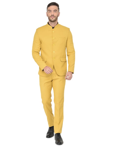 Mens Grey And Yellow Suit – AlbertoNardoniStore