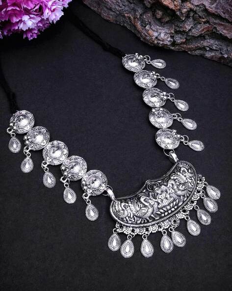 Buy Jewelopia Oxidised Choker German Silver Jewelllery Set Traditional  Choker Necklace Set with Earrings Combo for Women and Girls Online at Best  Prices in India - JioMart.
