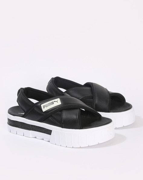 Puma platform sandals online black