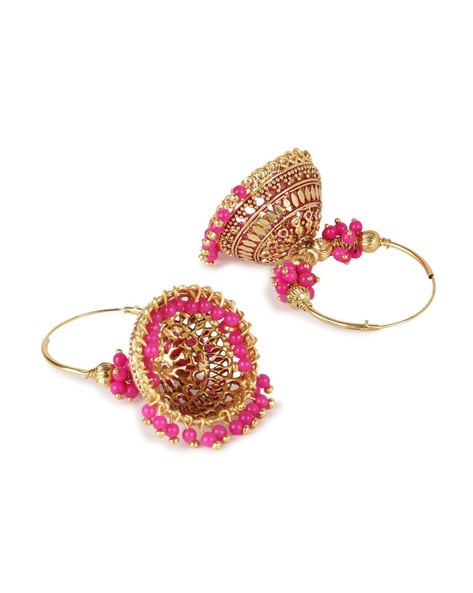 Shop Online Dark Pink Premium Polished Twotone Earring - Shivani Style  House UK