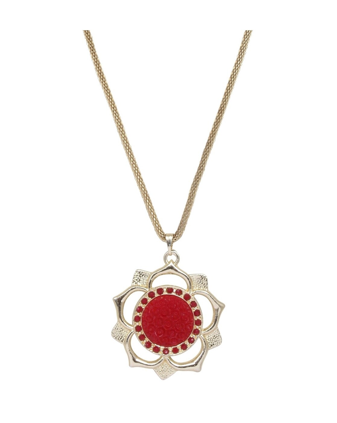Buy Gold-Toned & Red Necklaces & Pendants for Women by Crunchy