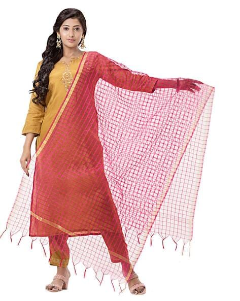 Banarasi Art Silk Dupatta with  Tassels Price in India