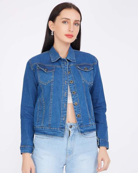 Wholesale New Womens Long-Sleeved Loose Light Blue Denim Jacket - China  Jacket and Denim Jacket price | Made-in-China.com