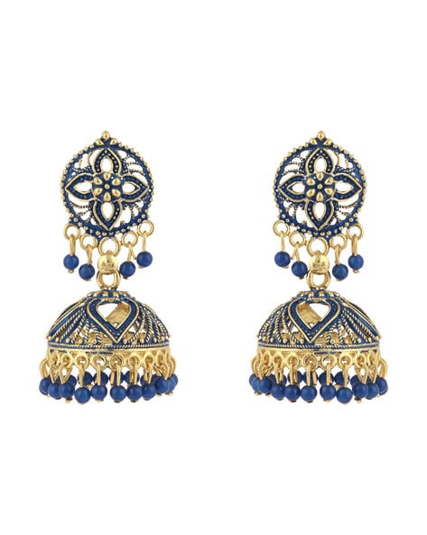 Buy Tops Earring Big Blue Gem Pleated Designed Top for Girls and Womens at  Amazonin