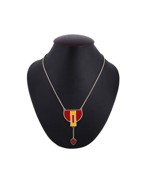 Buy Gold-Toned & Red Necklaces & Pendants for Women by Crunchy
