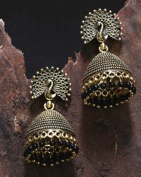 Peacock Earring Big Jhumka Oxidize Polish Earring For Girls And Women