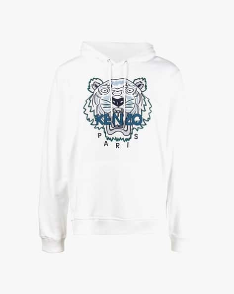 Tiger Emroidered Cotton Regular Fit Hoodie