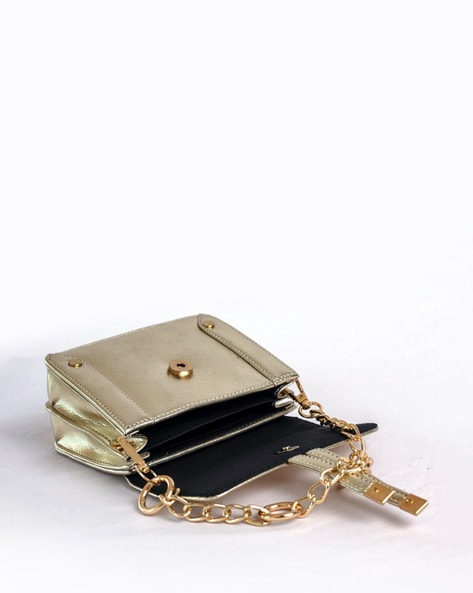 DEFIESTA Sling Bag with Adjustable Strap For Women (Gold, FS)
