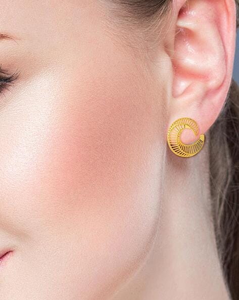 Simple Reflective Solid 14k Gold Earrings ~ Handmade in the USA –  Poseidon's Booty