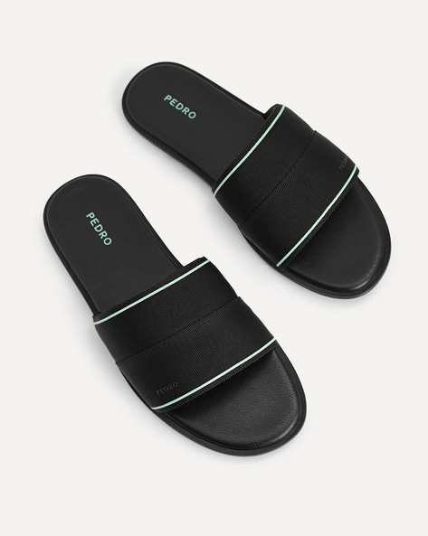 Pedro black footbed online sandals